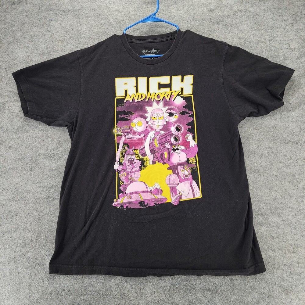 Rick Morty Shirt Mens XL Short Sleeve Black Adult Swim Ripple Junction